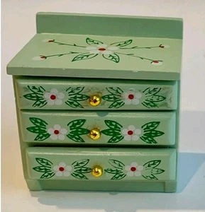 Miniature Dollhouse Side Table Green Hand Painted 1:12th Scale  - Picture 1 of 2