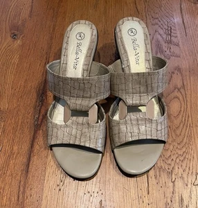 BELLA VITA Womens Size 10 Open Toe Block Heel Slip On Sandal - Picture 1 of 5