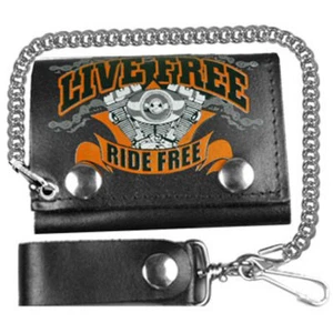BILLETERA DE CUERO TRIPLE V-TWIN DE 4 PULGADAS CON CADENA - Imagen 1 de 1