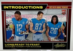 Lions Gibbs LaPorta Hooker *096/100* 2023 Panini Absolute NFL Introductions #20 - Picture 1 of 4