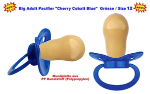++ABDL MÁS GRANDE "Cherry" Adult Chupier Cobalt Blue placa bucal 85 x 60 mm ++ - Imagen 1 de 1