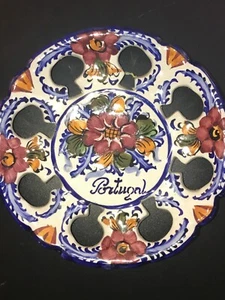 Vintage Beautiful  Alcobaca Made in Portugal Handcrafted Hand-Painted Wall Plate - Picture 1 of 4