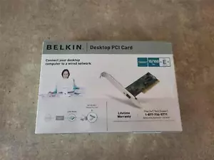 BELKIN F5D5000 F5D5000v Rev.2 10/100M Desktop Network PCI Card NEW SEALED KT-42 - Picture 1 of 7