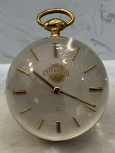 Vintage IMHOF Swiss 8 Day Ball Clock Lucite/Brass Universal Pictures MCA - Picture 1 of 10