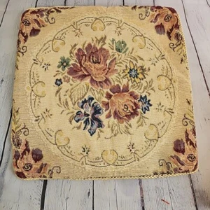 Vintage Pillow Brocade Tapestry Kim Norlien Cardinal Cover Reversible Floral 17" - Picture 1 of 8