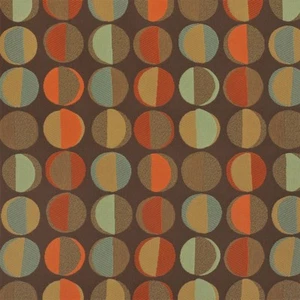 Momentum Phase Lodge  turquoise ,brown, orange modern circles Upholstery Fabric - Picture 1 of 1