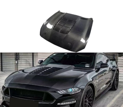Cubierta de capó exterior de fibra de carbono real GT500 para Ford Mustang 18-22 Foto 1 de 4