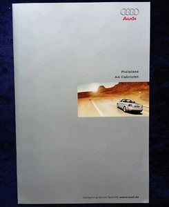 AUDI A4 Cabrio Cabriolet, Preisliste, 9.2001 - Picture 1 of 3