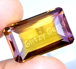 27.25 Ct Natural Bolivia Bi-Color Ametrine Emerald Certified Untreated Gemstone - Picture 1 of 7