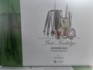 Just Indulge Modern Bar 7pc. Mixologist Set by Libbey - NEW - Picture 1 of 4