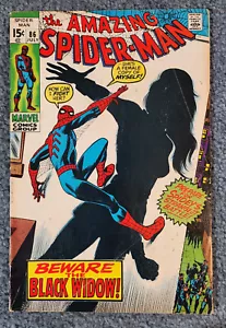 Amazing Spider-Man #86 Marvel 1970 Re-Intro Black Widow - VG/FN - Picture 1 of 4