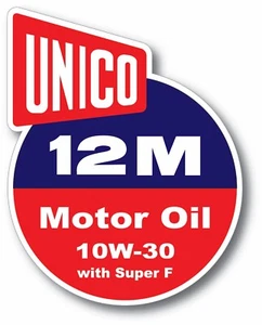 UNICO MOTOR OIL TEXACO SHELL SUPER HIGH GLOSS OUTDOOR 4 INCH DECAL STICKER  - Picture 1 of 1