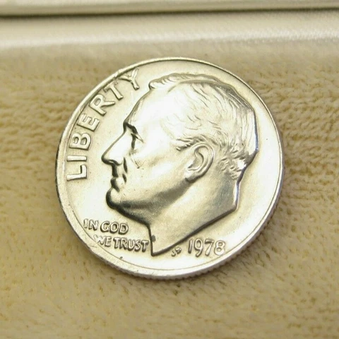 Rare 1978 Roosevelt No Mint Mark BU Uncirculated Condition Off Center Cover