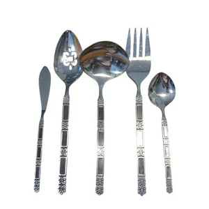 Cubiertos Oneida Community Acero Inoxidable Madrid Acento Negro Serve Ware 5p LEER - Imagen 1 de 11