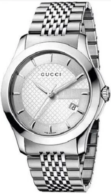 GUCCI YA126401 Date G Timeless Silver Tone Stainless Steel Bracelet Men's Watch - Image 1 of 4