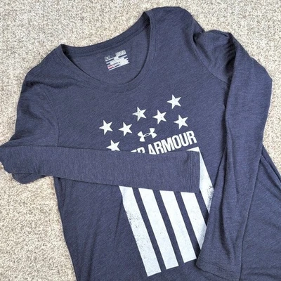 Camisa Under Armour Mujer Manga Larga Estrellas Rayas Gráficas Mediana Bandera Libertad Foto 1 de 4
