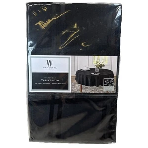 Wamsutta Microfiber Tablecloth 60" Round Spill Proof Bed Bath & Beyond BLACK New - Picture 1 of 17