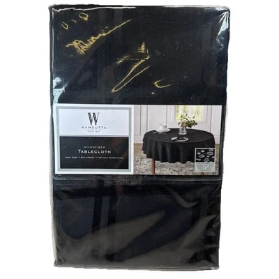Wamsutta Microfiber Tablecloth 60" Round Spill Proof Bed Bath & Beyond BLACK New - Image 1 of 4
