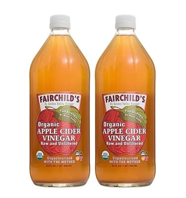 FAIRCHILDS FAIRCHILD'S ORGANIC APPLE CIDER VINEGAR, Raw, Unfiltered, 2-pk 32 oz bottles