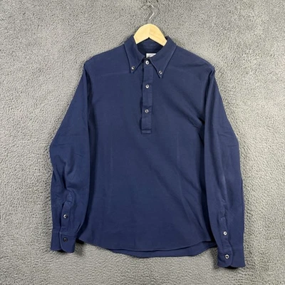 Camisa P. Johnson Para Hombre Azul Mediana Manga Larga Popover Abotonada Informal Foto 1 de 4