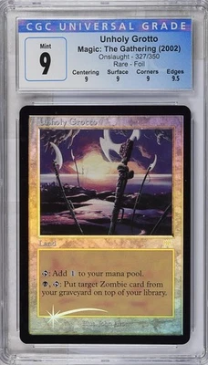 UNHOLY GROTTO Onslaught Foil Rare CGC 9 Q+ MTG [Nostalgium] - Image 1 of 2
