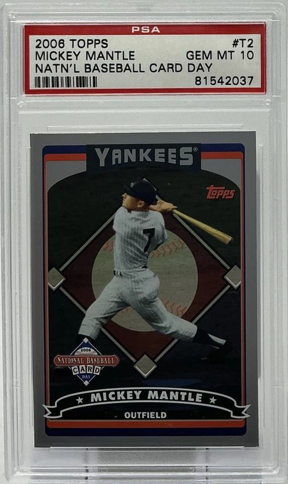 Mickey Mantle PSA 10 -2006 Topps National Baseball Card Day -Yankees, 3 MVP, HOF - Image 1 of 4