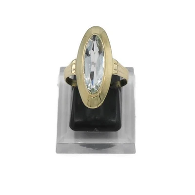 Ring mit Aquamarin Aquamarine Solitär in 14 Kt. 585 er Gold Gr. 59 - Bild 1 von 4