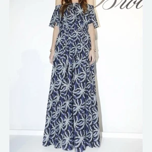 Brooks Brothers by Zac Posen Maxikleid Seide Baumwollmischung Damengröße 14 blau - Bild 1 von 10