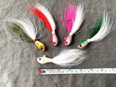 KMUCUTIE 5-PK PREMIUM ULTRA MINNOW BUCKTAIL JIGS. 1 OZ. DEADLY EFFECTIVE!