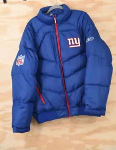 New York Giants Reebok NFL Puffer Insulated Full Zip On Field Jacket Mens Large - Picture 1 of 22