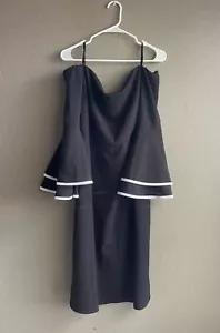 NWT Women's New York & Company Black Dress size XXL Cocktail Party Work Bell Arm - Picture 1 of 6