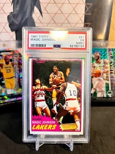 ⭐️ MAGIC JOHNSON 1981 TOPPS #21 PSA 5 MC EX RETIRED HOF LAKERS CARD 🔥🔥 - Picture 1 of 2