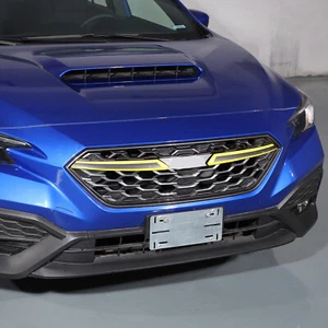 2PC Yellow Front Grille PinStripe Overlay Stickers Trim For Subaru WRX 2022-2023 - Picture 1 of 10