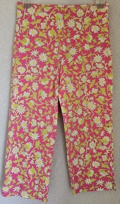 Key West женщин Капри брюки размер 4 розовый зеленый белый оранжевый желтый цветочный новый - Изображение 1 из 4