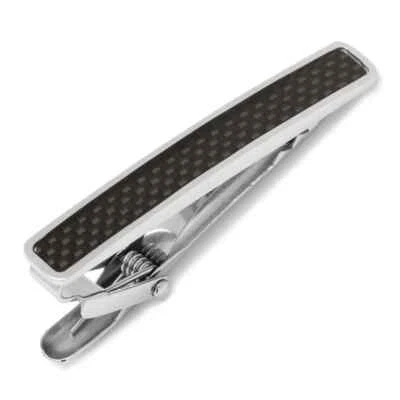 Black Carbon Fiber Stainless Steel Tie Clip - Image 1 of 4