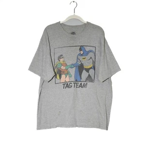 VTG DC Comics Mens T-Shirt Gray Batman Robin Tag Team Short Sleeves Crew Sz XL - Picture 1 of 3