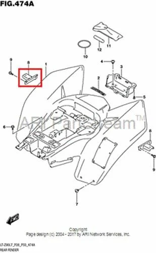 NEW OEM SUZUKI QUADSPORT LT Z 90 REAR FENDER BRACKET Foto 1 de 1