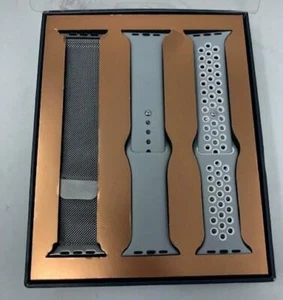Habitu Watch Bands for Apple Watch (42/44 mm) - 3 Pack - Silver, Gray - Picture 1 of 2