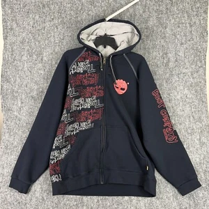 Timberland Hoodie Mens L Black Vintage Y2K Heavyweight Full Zip Skater Street - Picture 1 of 6