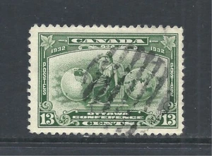 CANADÁ SCOTT 194 USADO EN MUY BUEN ESTADO - 1932 13c EDICIÓN VERDE - CONFERENCIA ECONÓMICA (C) - Imagen 1 de 2
