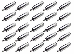 (25 Pack) Switchcraft 3502A Long Body Cable End RCA Male with Solder Terminals - Picture 1 of 2