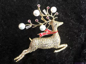 Brooch Pin5-8mm Natural White Pearl Broche Pendant Mother's Day Gift - Foto 1 di 6