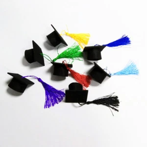 6pcs Mini Graduation Cap with Tassel Wine Bottle Toppers Graduation Hat - Picture 1 of 12