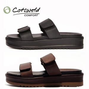Cotswold LEATHER Womens Ladies Northleach Wedge Designer Summer Sandals - Picture 1 of 11