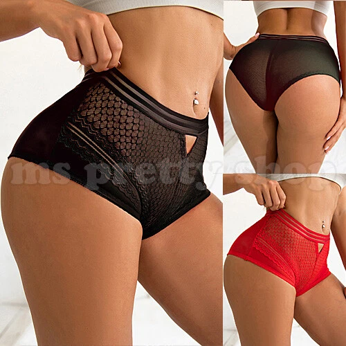 Para mujeres Sexy See Thru High Rise Knickers Pantalones Calientes Midi Calzoncillos Abierto Foto 1 de 1