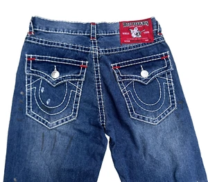True Religion 'RICKY SUPER T BRIGHTS' Red Bartracks Deadwood Jeans W34 L33. - Picture 1 of 14