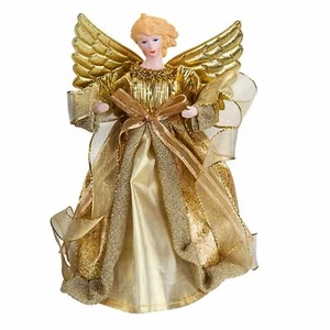 Topper de árbol ángel grande de lujo dorado o plateado diseño detallado muy especial 22 cm  - Imagen 1 de 8