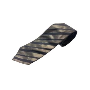 Gucci Striped Silk Tie Elegant Gold Navy Luxury Designer Necktie Z-1 - Picture 1 of 6