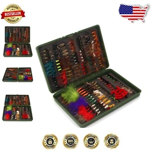 All-in-One Fly Fishing Flies Assortment - Perfect for Trout, Bass & Steelhead - Picture 1 of 9