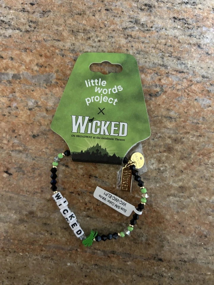 Little Words Project x WICKED ELPHABA Size S/M Beaded Bracelet New w/ Tags - Image 1 of 2